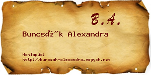 Buncsák Alexandra névjegykártya