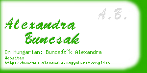 alexandra buncsak business card